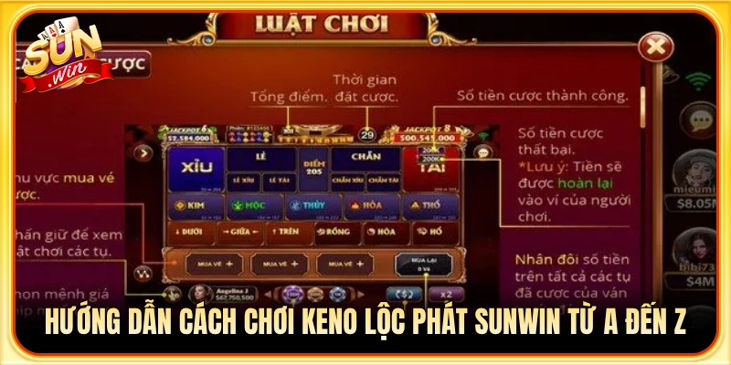 Hướng dẫn chi tiết cách chơi keno lộc phát sunwin