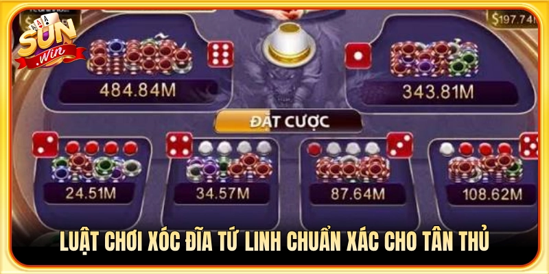 Hướng dẫn quy tắc cược xóc đĩa tứ linh Sunwin cơ bản